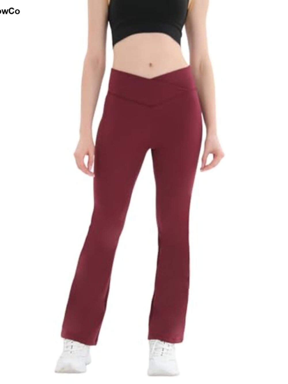 Fleece-Lined Bell Bottom Leggings High Waisted Crossover Flare Yoga Pants